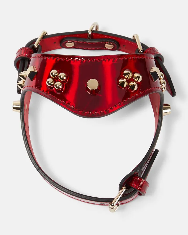 Christian Louboutin Geschirr für Hunde Loubiharness XS aus Lackleder Rot