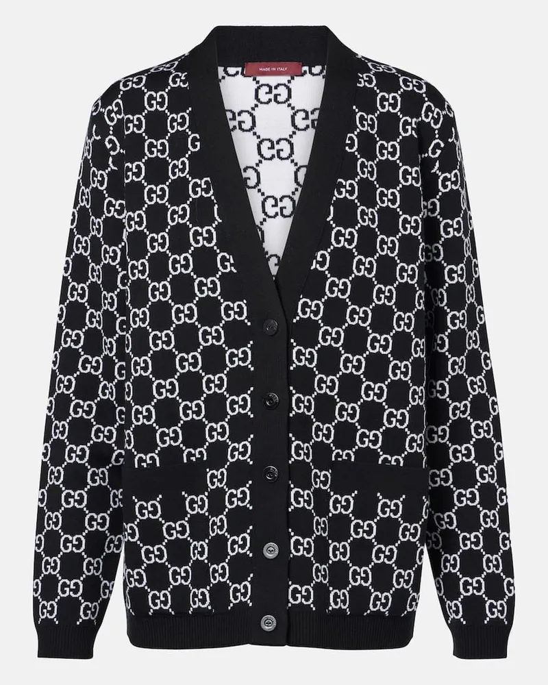 Gucci Cardigan GG aus einem Wollgemisch Schwarz
