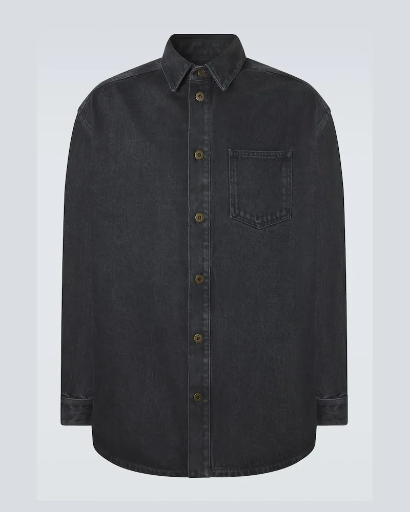 Loewe Hemdjacke Anagram aus Denim Schwarz