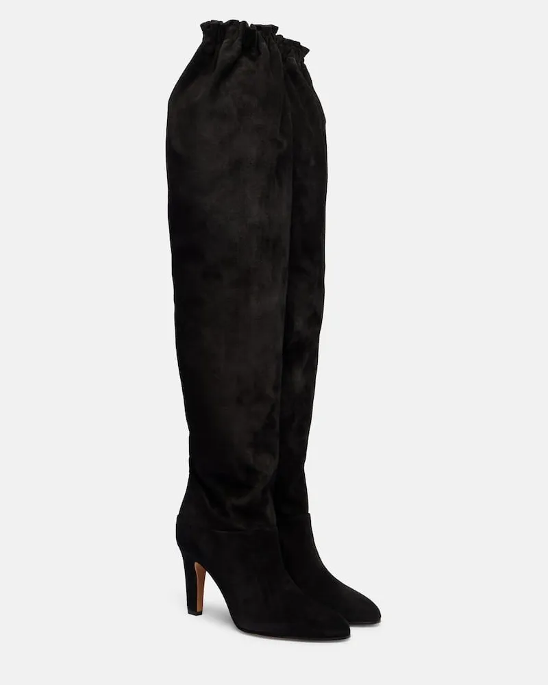 Chloé Chloé Overknee-Stiefel aus Veloursleder Schwarz