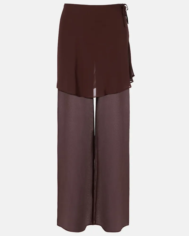 Christopher Esber Weite Hose aus Seide Braun