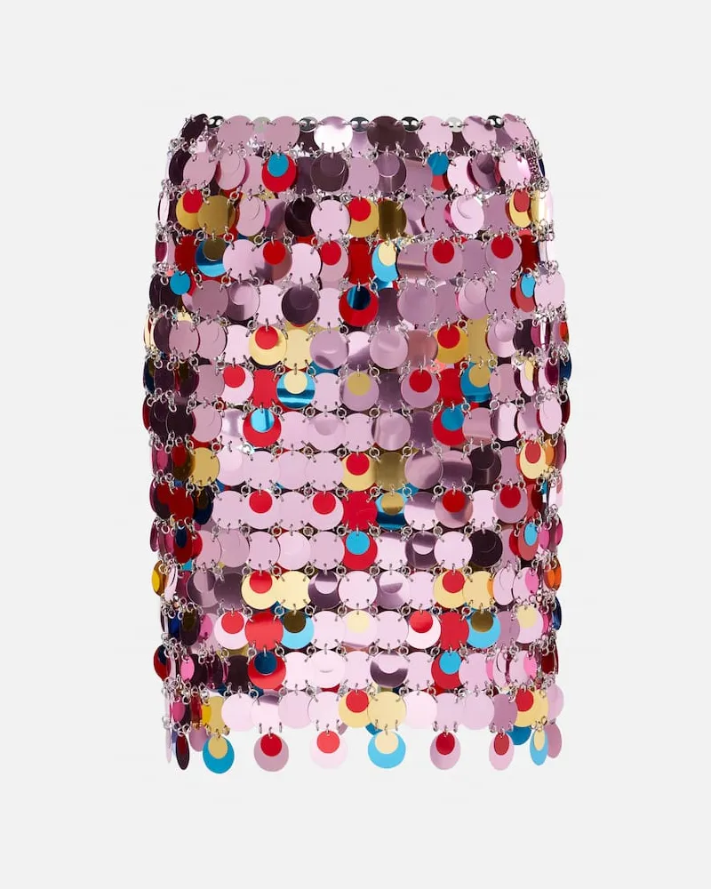 Paco Rabanne Minirock mit Pailletten Rosa