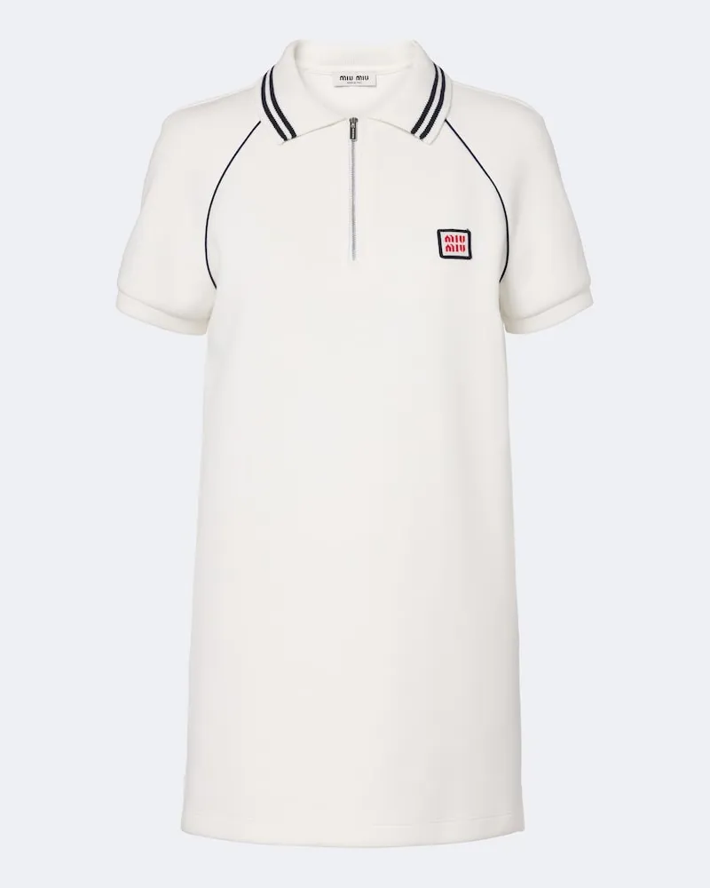 Miu Miu Polokleid aus Baumwoll-Piqué Weiß