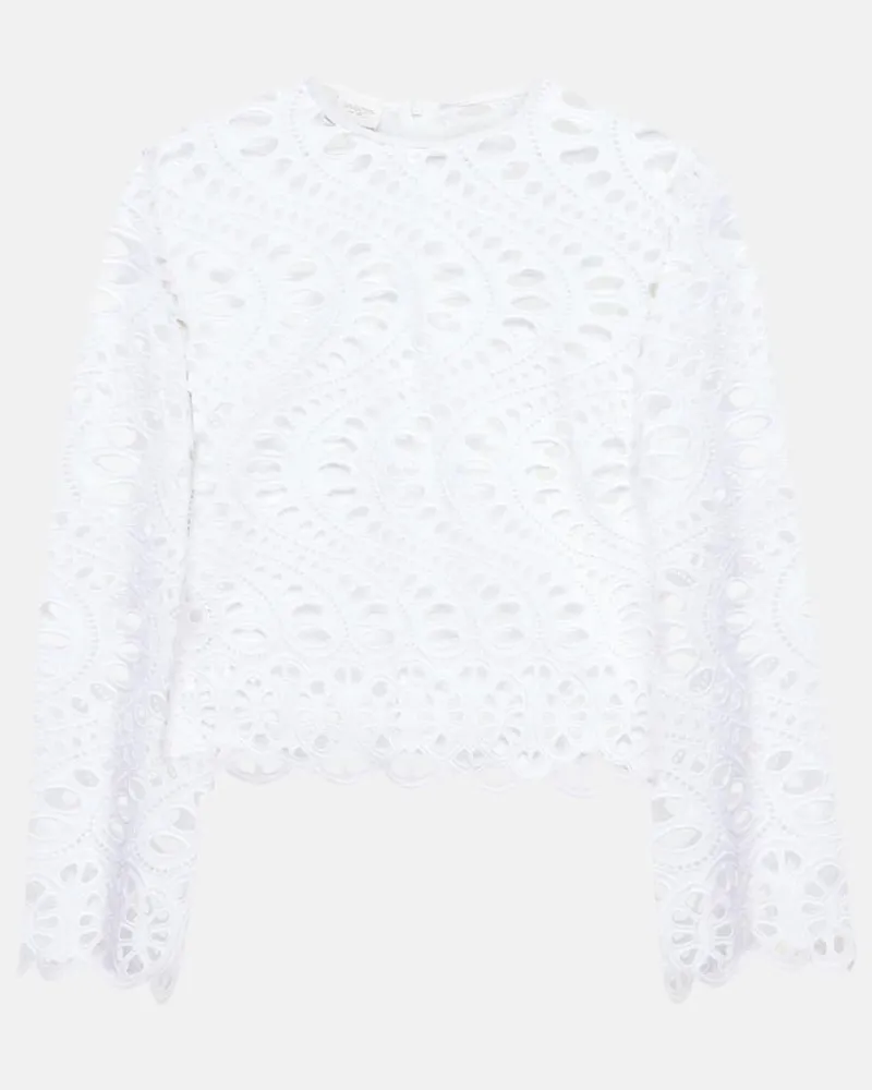 Giambattista Valli Top aus Baumwolle Weiß