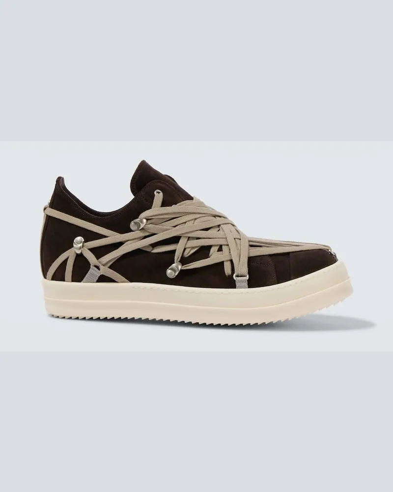 Rick Owens Sneakers Megalace aus Veloursleder Braun