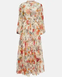 Zimmermann Bedrucktes Maxikleid Ginger Beige