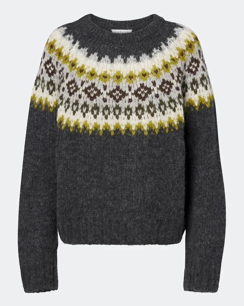 Velvet Fair Isle Pullover Multicolor