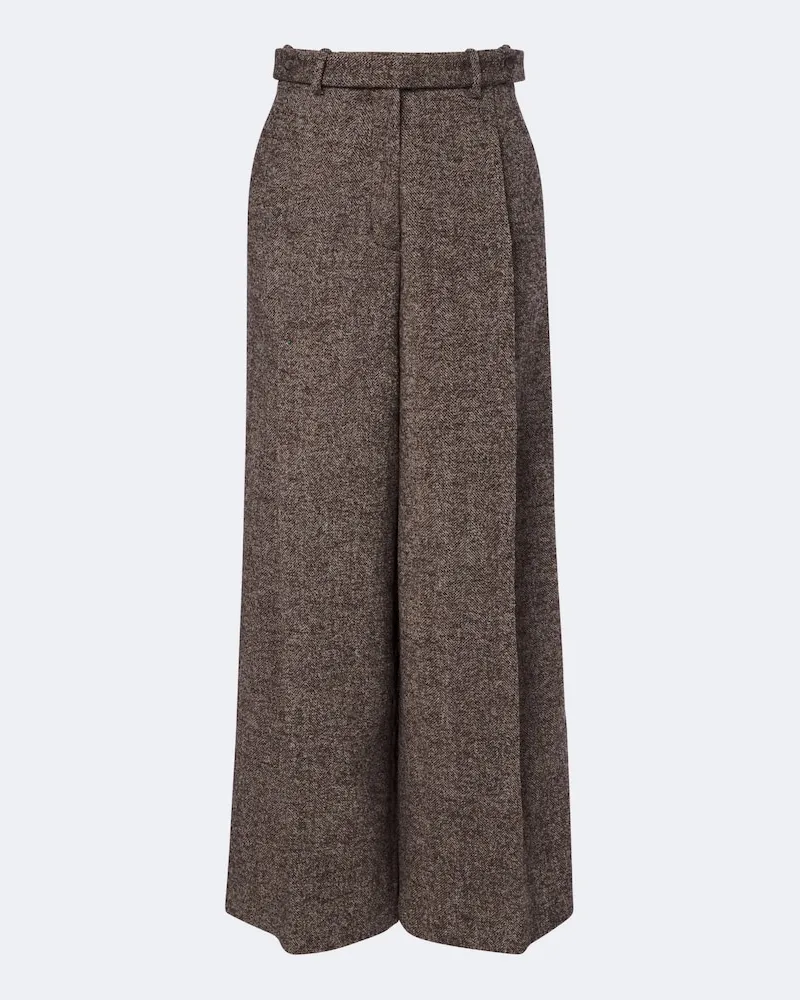 Magda Butrym Weite Hose aus einem Wollgemisch Braun