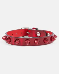 Christian Louboutin Verziertes Armband Loubilink aus Lackleder Rot