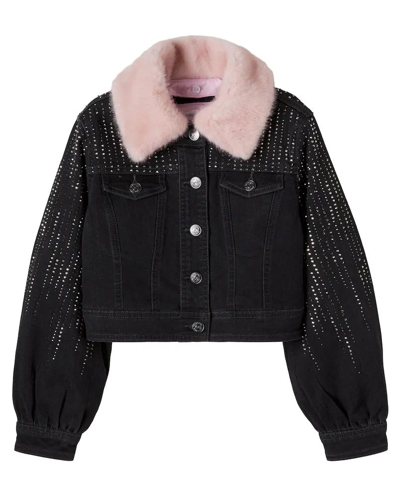 Monnalisa Verzierte Jeansjacke Schwarz