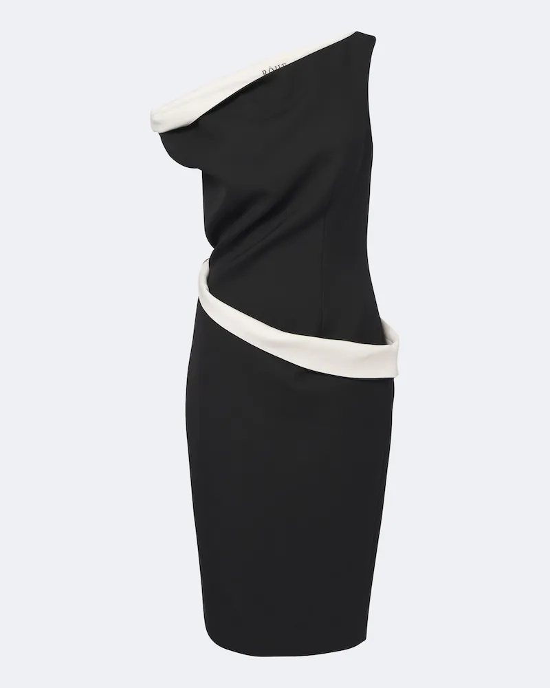 Róhe Róhe One-Shoulder-Midikleid Schwarz