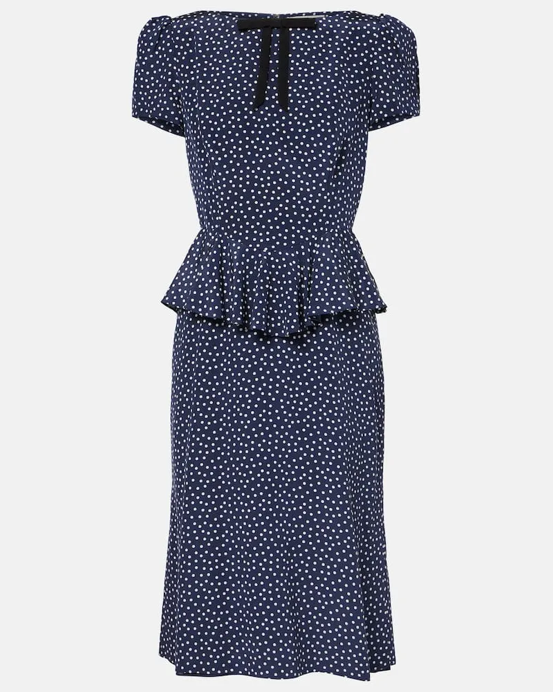 Alessandra Rich Midikleid aus Seide Blau