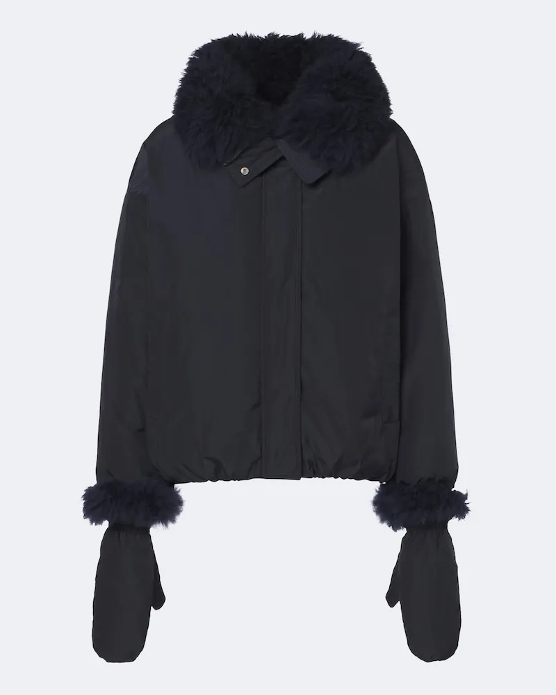 Yves Salomon Daunenjacke mit Wolle Blau