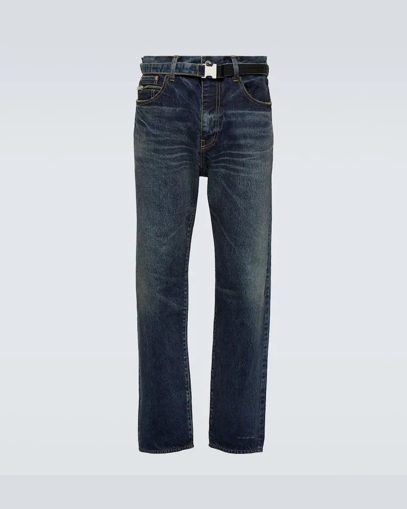 Sacai Straight Jeans Blau