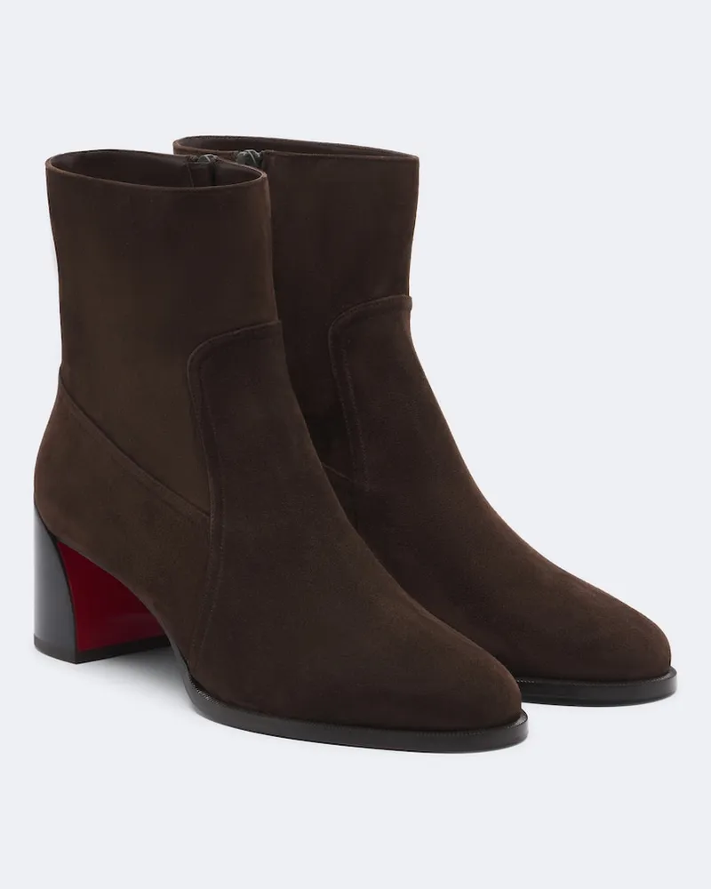 Christian Louboutin Ankle Boots Ira aus Veloursleder Braun