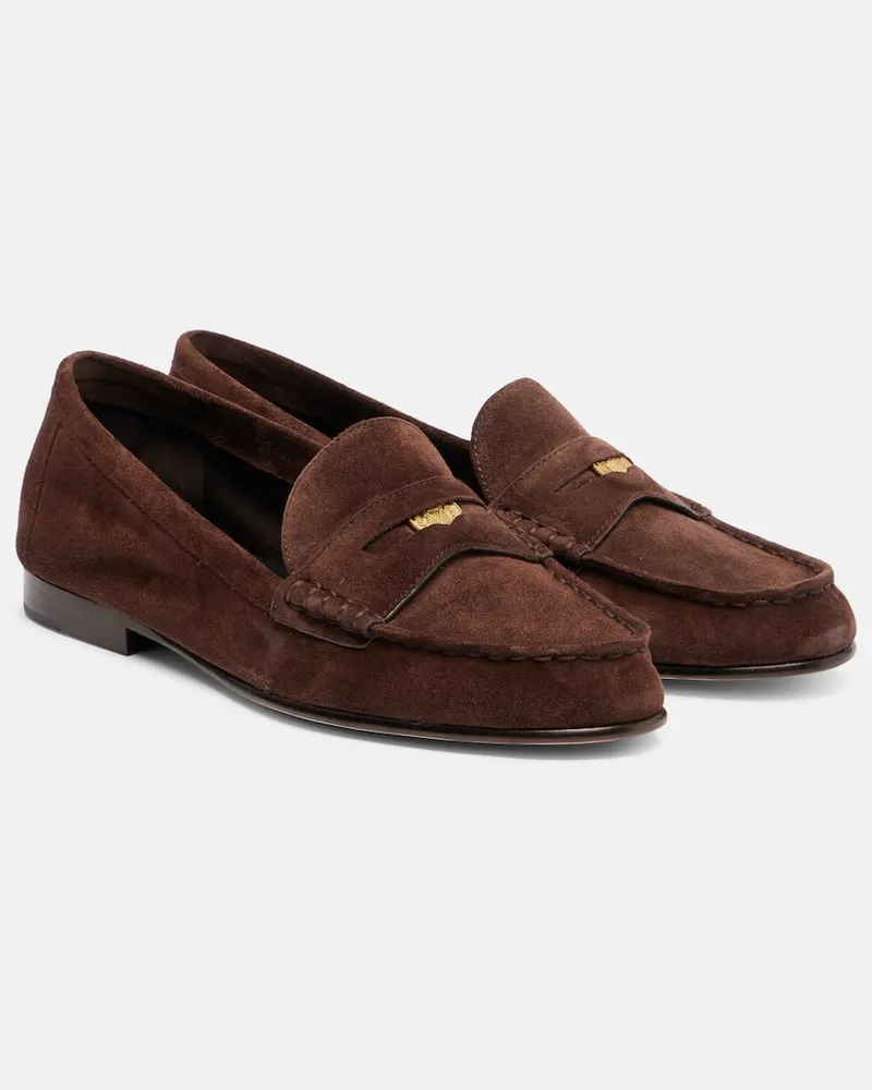 Veronica Beard Loafers aus Veloursleder Braun