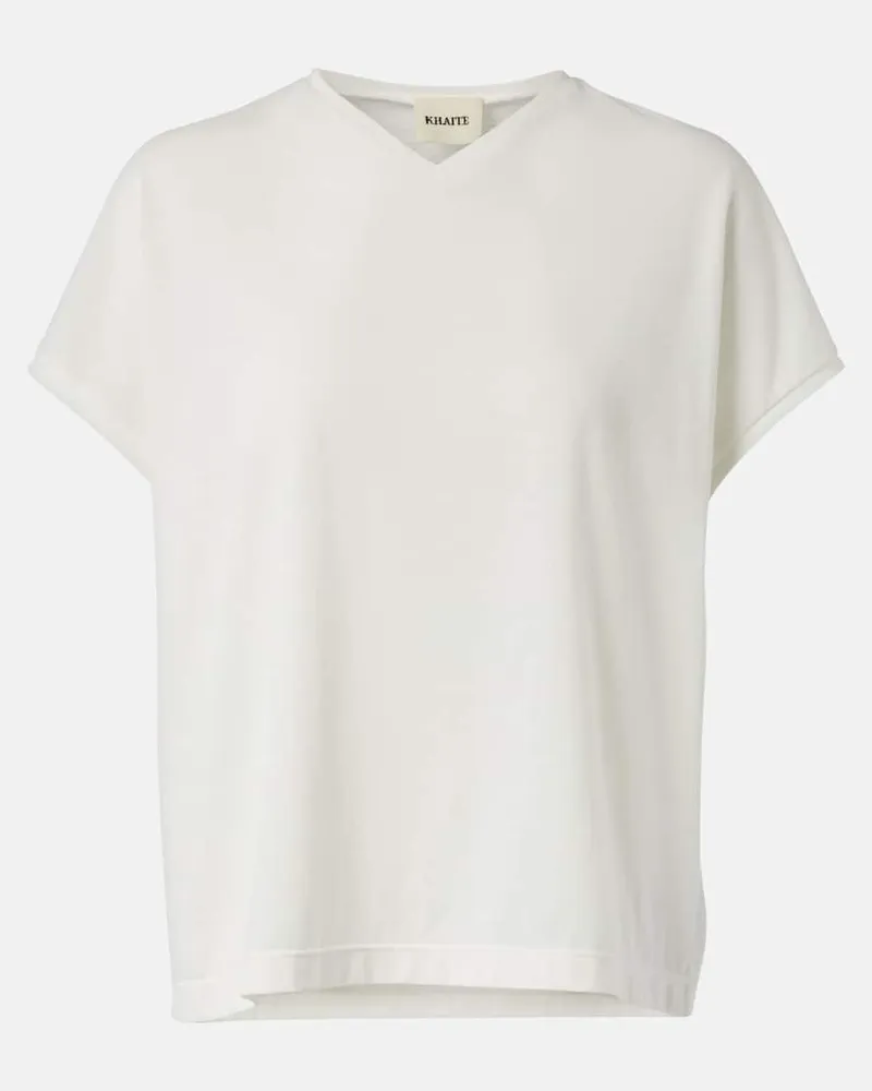 KHAITE T-Shirt Devra aus einem Baumwollgemisch Weiß
