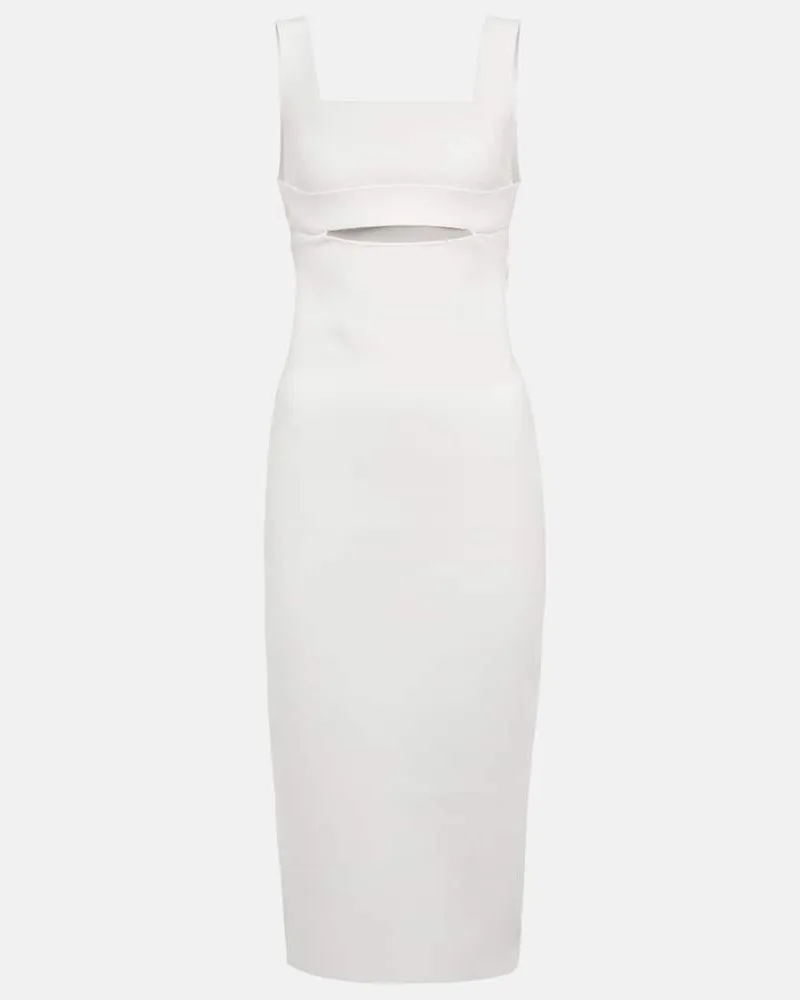 Victoria Beckham VB Body Midikleid aus Strick Weiß