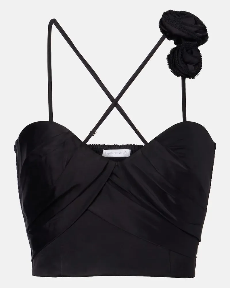 Poupette St Barth Cropped-Top Palmire Schwarz