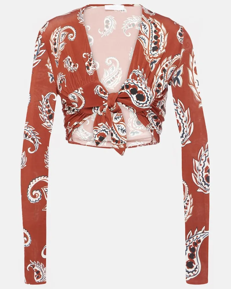 Paco Rabanne Bedrucktes Cropped-Top Rot