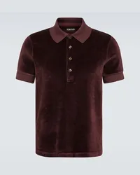 Tom Ford Polohemd aus Samt Rot