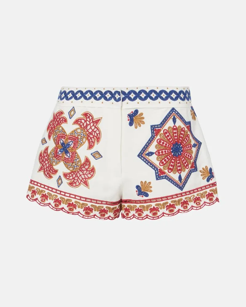 FARM Rio Bestickte Shorts aus einem Baumwollgemisch Multicolor