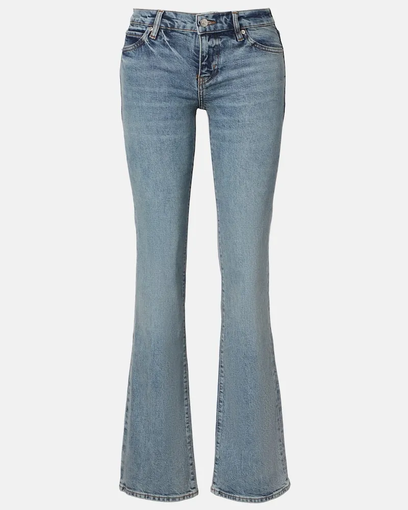 Frame Denim Low-Rise Flared Jeans Le Pixie Blau