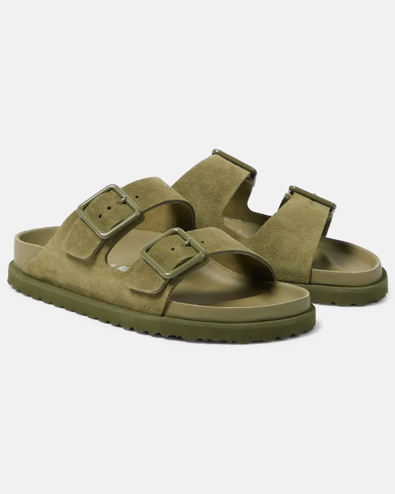 Birkenstock Sandalen Arizona aus Veloursleder Grün