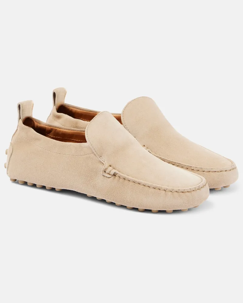 TOD'S Mokassins Gommino aus Veloursleder Beige