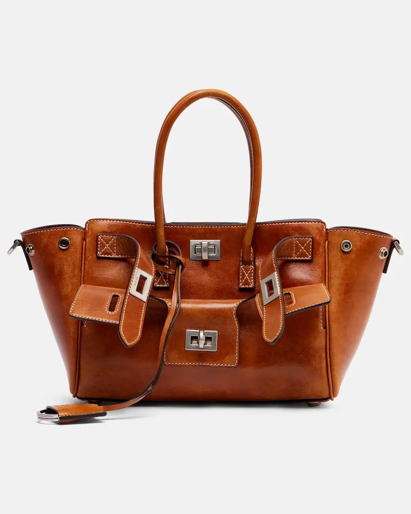 Balenciaga Tote Bag Bel Air Mini aus Leder Braun