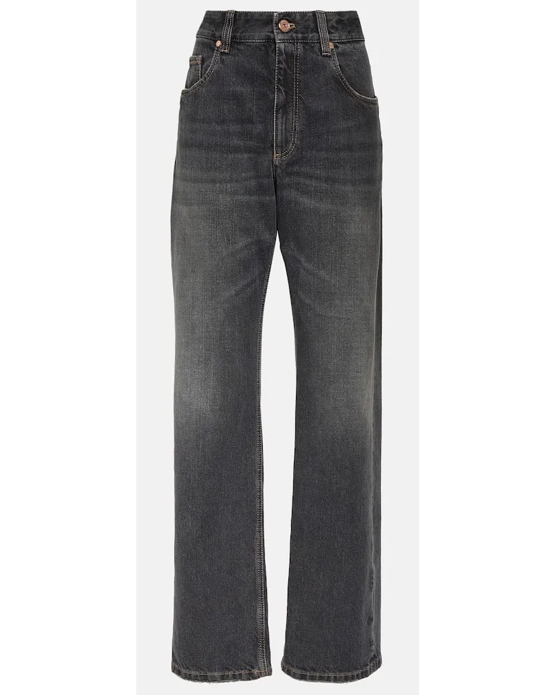 Brunello Cucinelli Mid-Rise Straight Jeans Blau