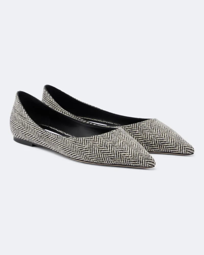 Jimmy Choo Maxikleid Lea aus Jersey mit Seide Grau