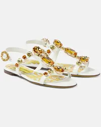 Dolce & Gabbana Verzierte Sandalen Majolica aus Lackleder Gelb