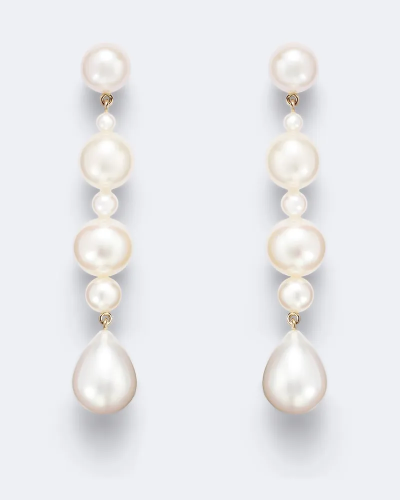 Sophie Bille Brahe Ohrringe Amis de Lucia aus 14kt Gelbgold mit Perlen Gold