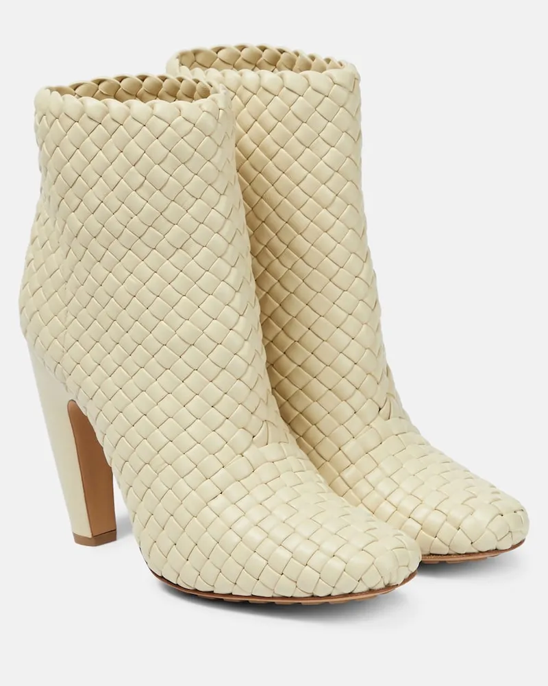 Bottega Veneta Ankle Boots Canalazzo aus Leder Neutral