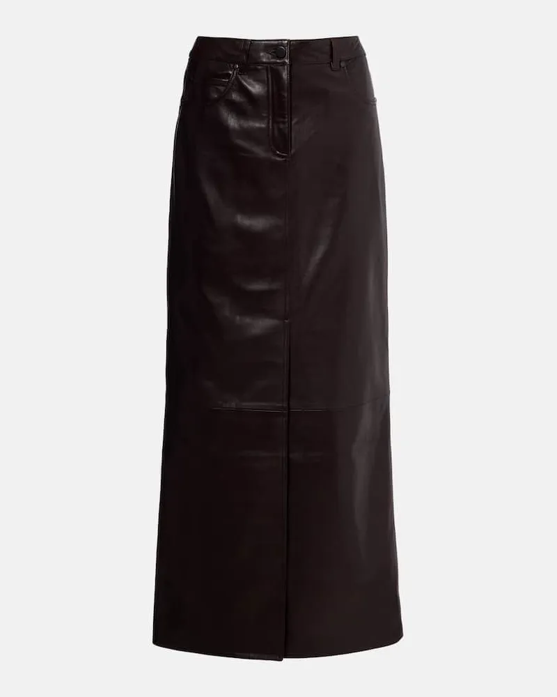 Dorothee Schumacher High-Rise-Maxirock aus Leder Braun