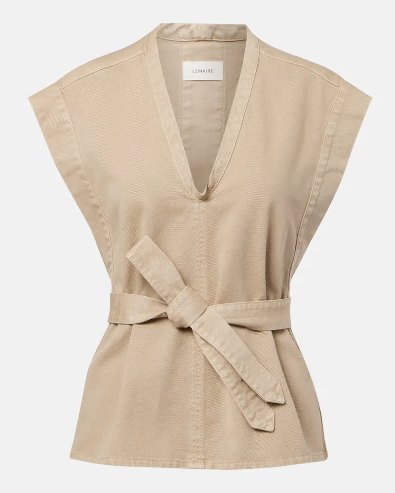 Christophe Lemaire Top aus Denim Beige