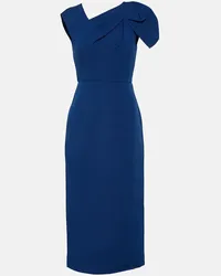 Roland Mouret Midikleid aus Wolle und Seide Blau