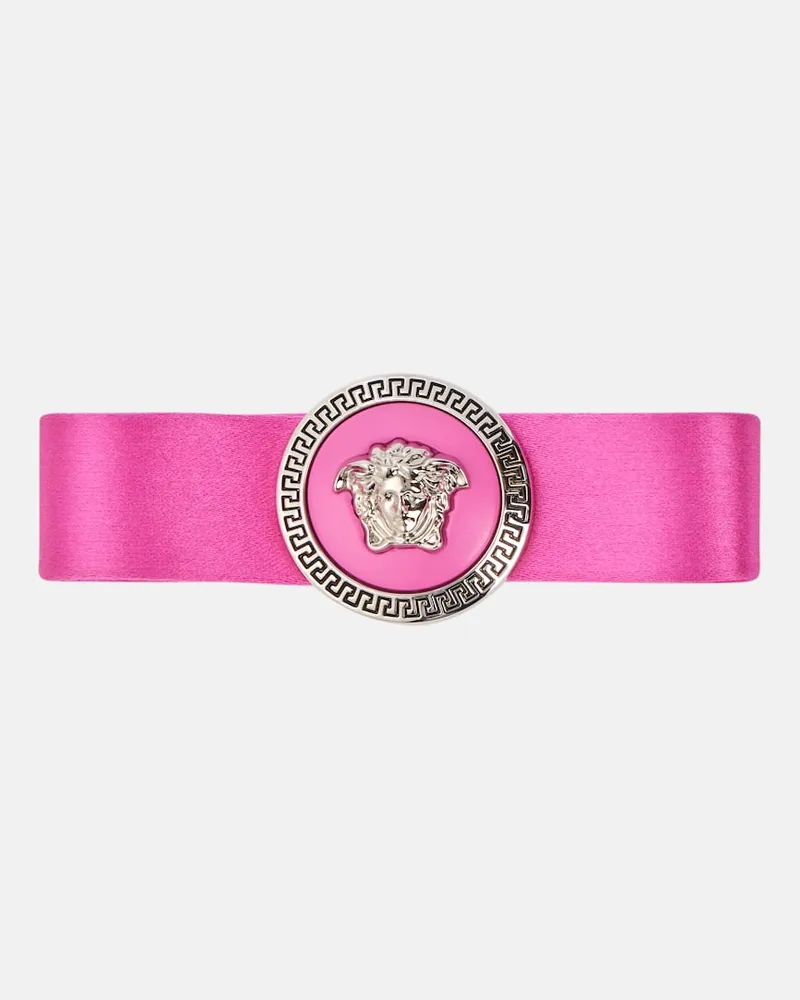 Versace Haarspange Medusa Biggie aus Satin Pink