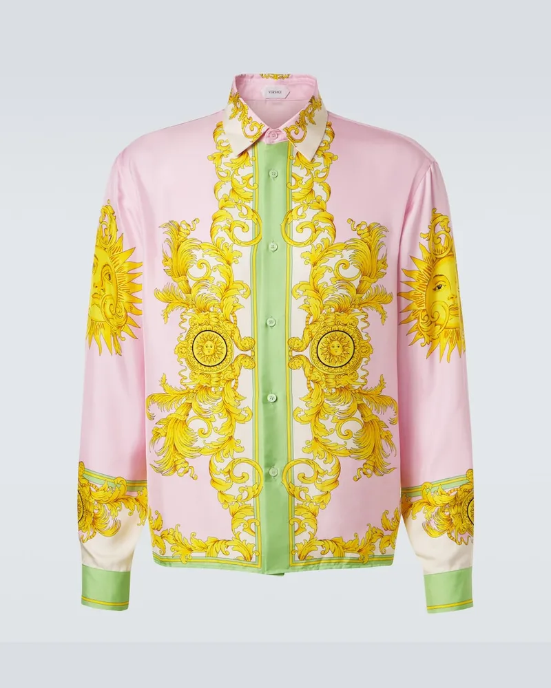 Versace Bedrucktes Hemd aus Seide Multicolor