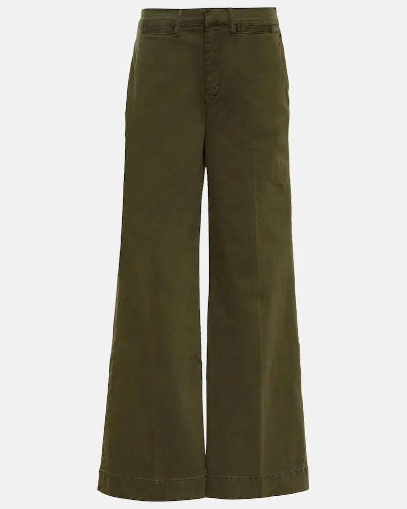 Frame Denim Hose Le Tomboy aus Baumwoll-Twill Grün