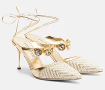 Pumps Soria mit Leder und Kristallen