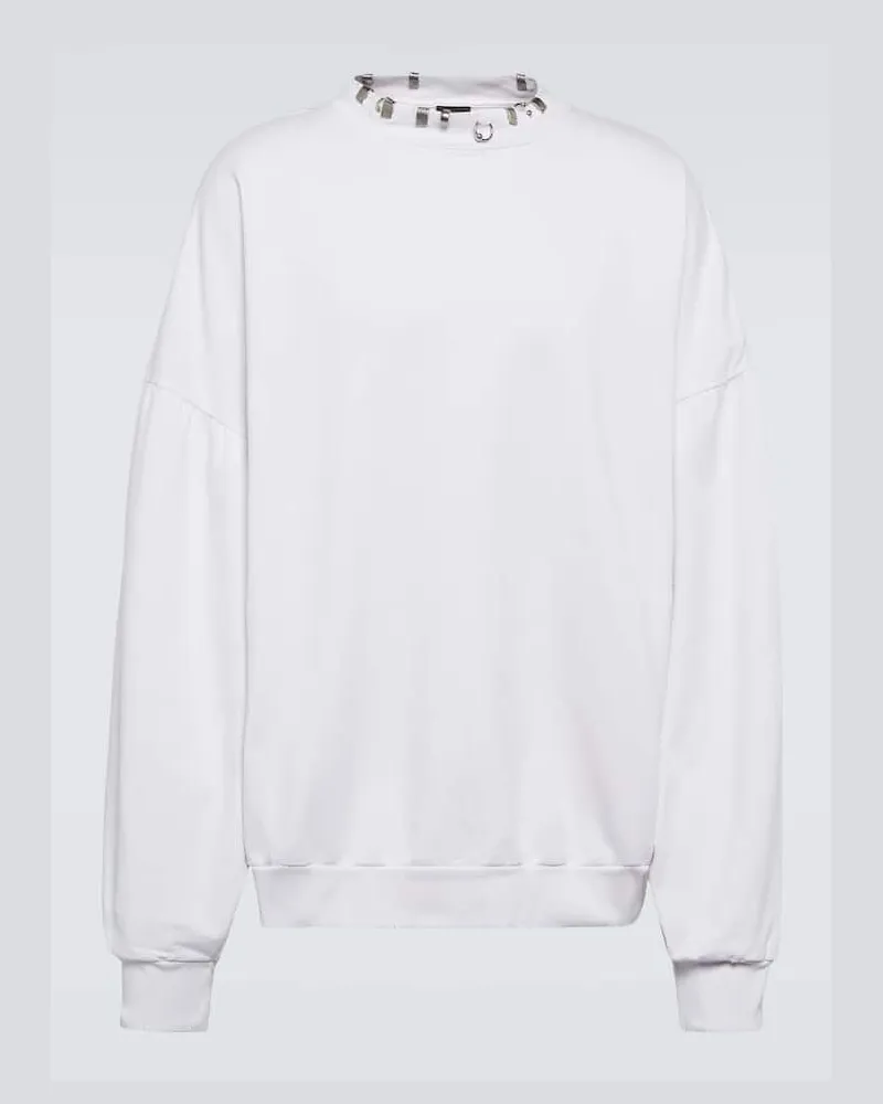 Balenciaga Sweatshirt Pierced Round aus Fleece Weiß
