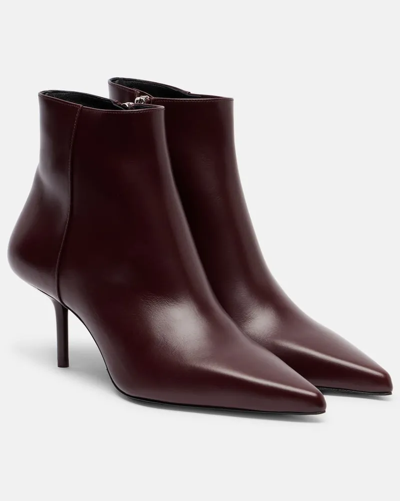 Max Mara Ankle Boots Lightbootie 65 aus Leder Burgund
