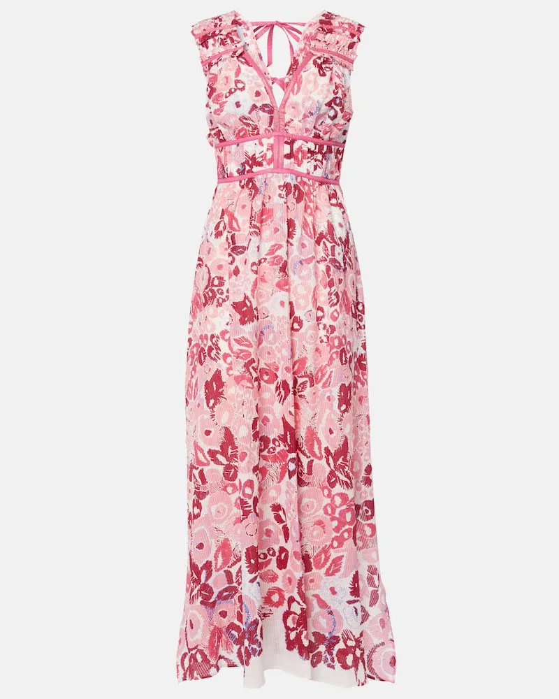 Poupette St Barth Maxikleid Chiara aus Baumwolle Rosa