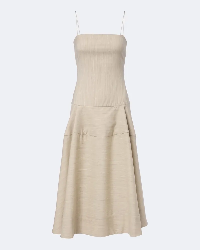 Jacquemus Midikleid Paradiso aus einem Wollgemisch Beige