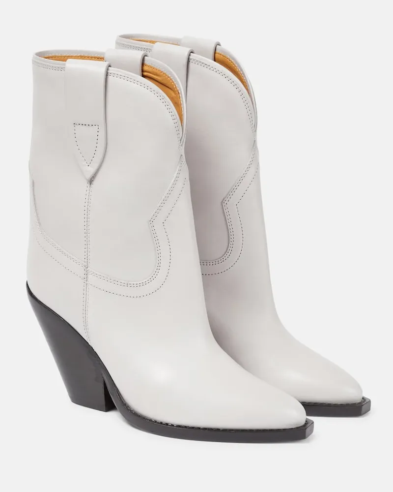 Isabel Marant Westernstiefel Leyane aus Leder Weiß