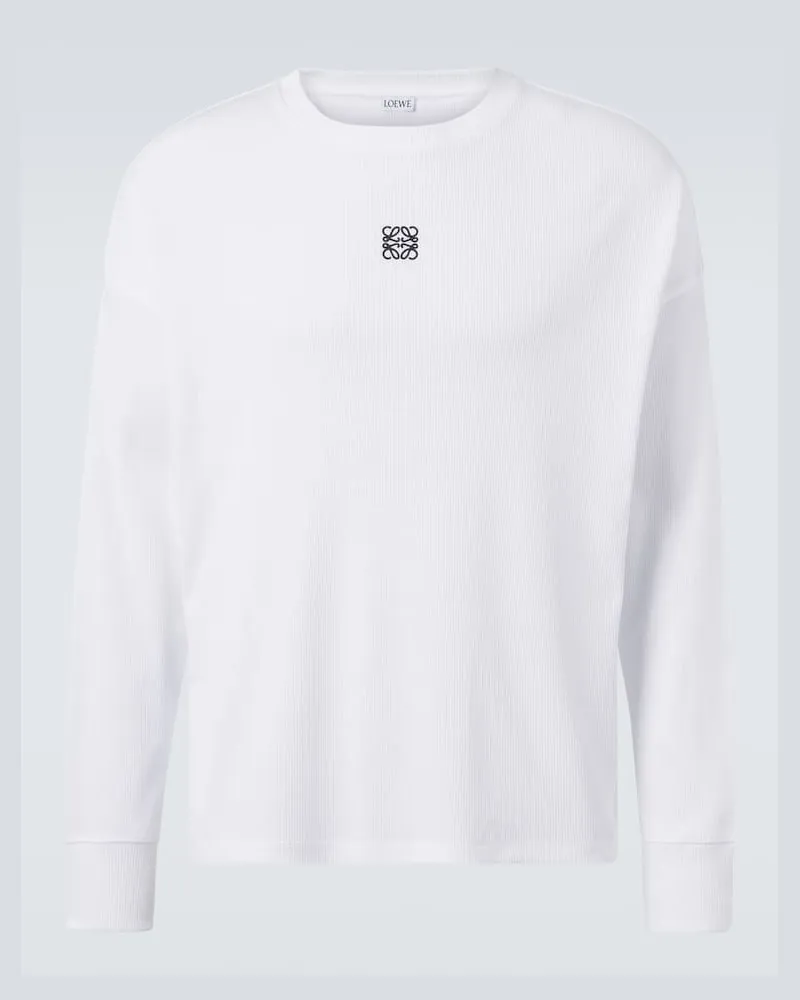 Loewe Longsleeve Anagram aus Baumwolle Weiß