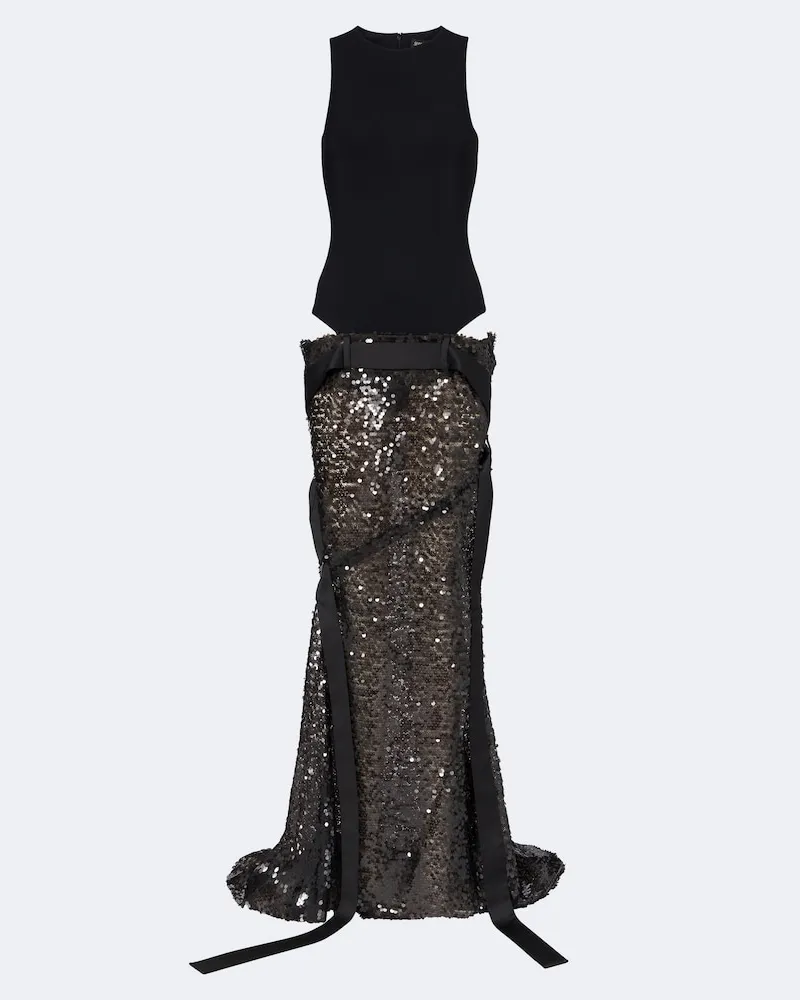 ATTICO Robe mit Pailletten Schwarz
