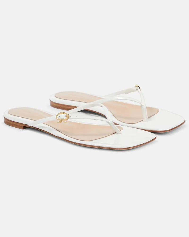 Gianvito Rossi Sandalen aus Lackleder Weiß